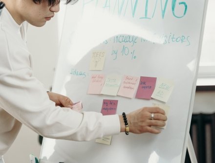 man preparing a planning board 